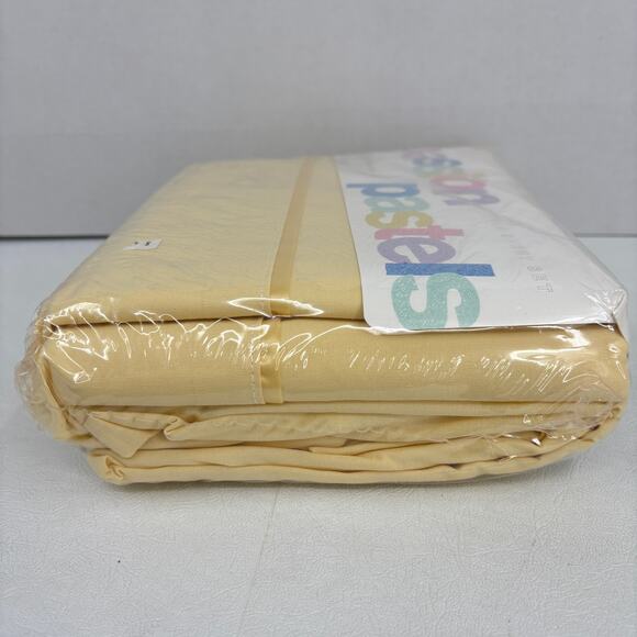 Dayton Hudson Twin Sheets Set Passion Pastels Buttercup 180 Thread Count Vintage - Picture 4 of 9